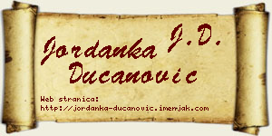 Jordanka Ducanović vizit kartica